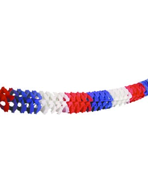 Tricolor Blue, White ir Red Garland