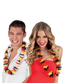 Collier Hawaien tricolore noir, jaune, rouge