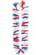 Colar havaiano tricolor vermelho, branco e azul