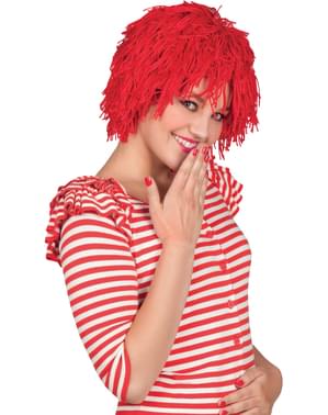Perruque poupée en tissus rousse femme