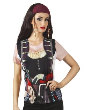 T-shirt réaliste fille pirate femme