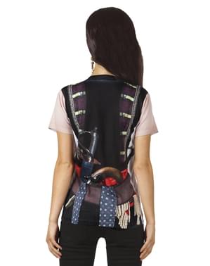 T-shirt réaliste fille pirate femme