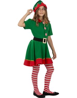 Strój Elf Świąteczny dla dziewczynek