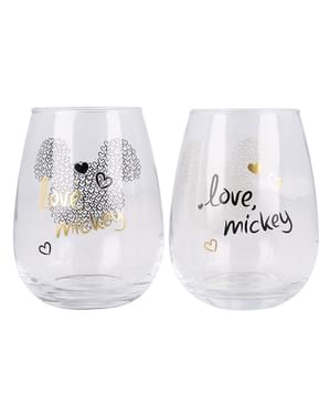 Sett med 2 Mikke Mus Glass
