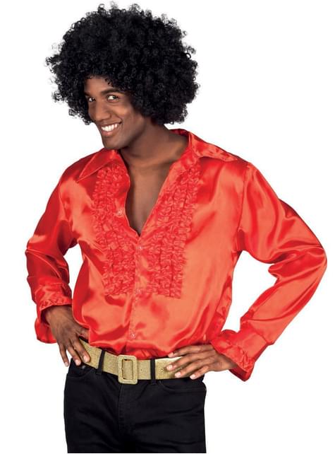 Camisa roja años 70 para hombre. Fun! | Funidelia