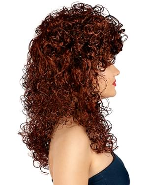 Saloon Girl bruine krullende pruik