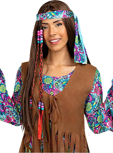 Costume Hippie pour Femme, Costume Carnaval Femme Hippie Vêtements
