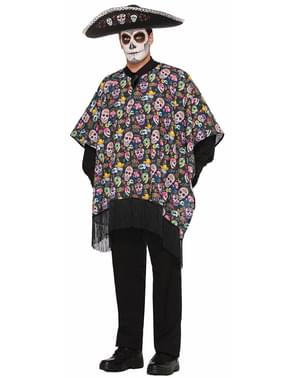 Poncho mexicain Jour des morts adulte