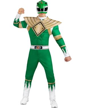 Grønt Power Ranger kostume