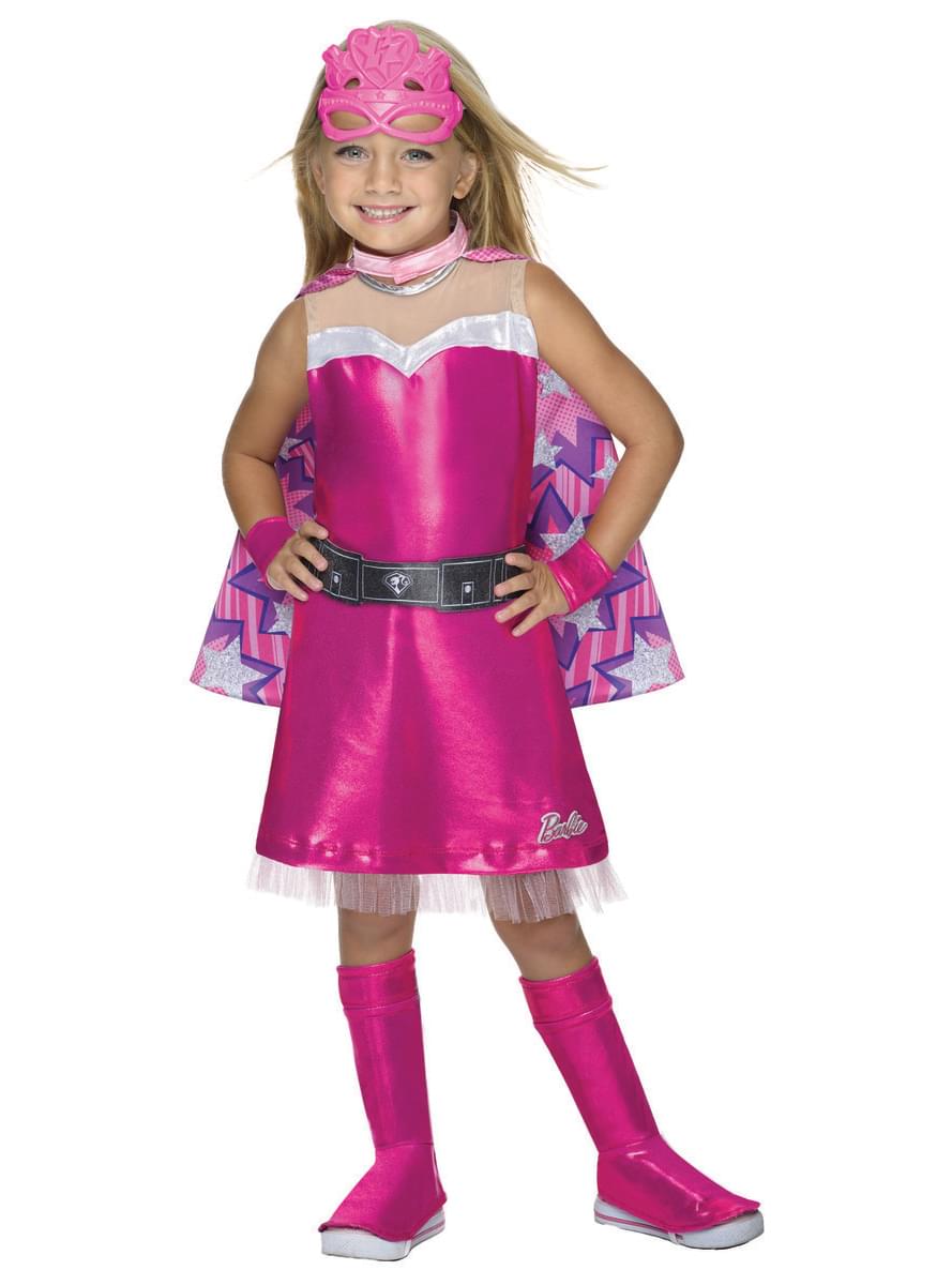 תלבושות ברבי Superheroine דלוקס של ילדה
