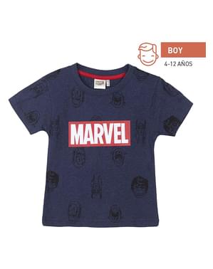 Camiseta Marvel logo con dibujos para niño