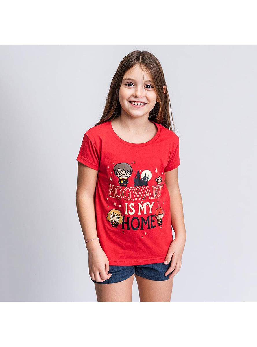 Pijama Hogwarts corto para niña - Harry Potter