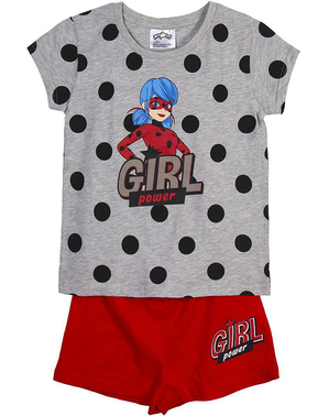 Pijamale scurte Ladybug „Girl Power” pentru fete - Miraculos Ladybug