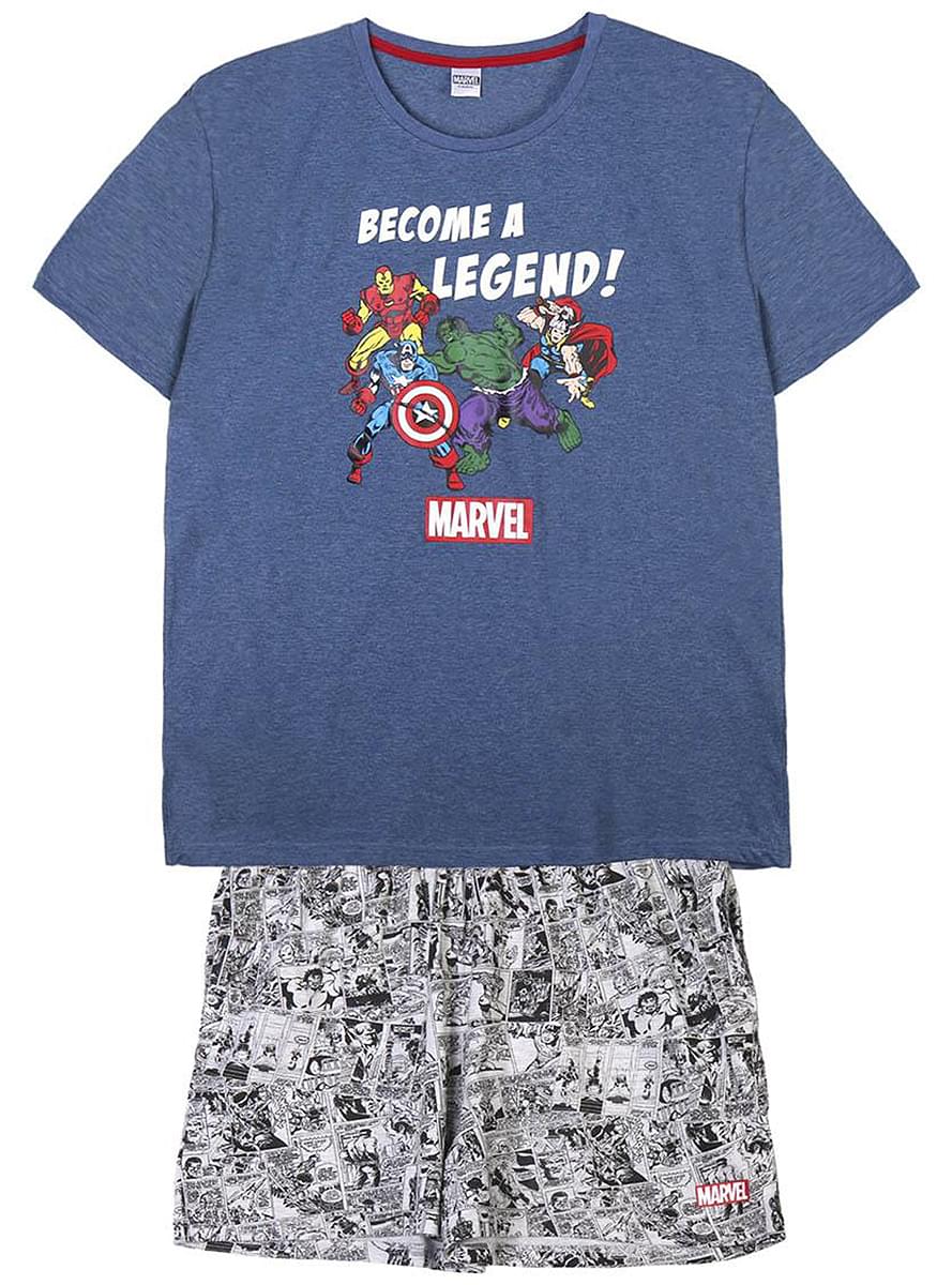 Marvel Superhelter kort pyjamas for mennn