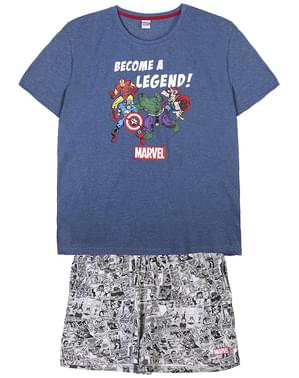 Pijama Marvel Super-heróis curto para homem