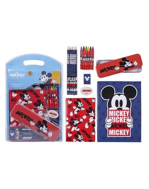 Set de papelería Mickey Mouse rojo