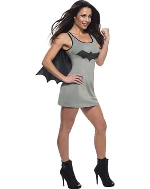 Pelerinli Kadın Gri Batgirl Elbise