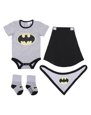 Conjunto body, meias e babete de Batman para bebé