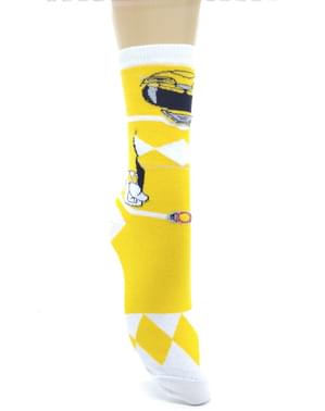 Gele Power Ranger-sokken voor volwassenen