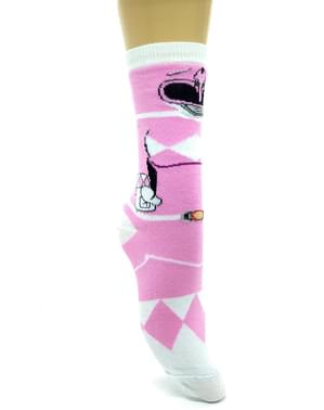 Roze Power Ranger-sokken voor volwassenen