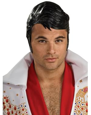 Pruik van rubber Elvis voor mannen