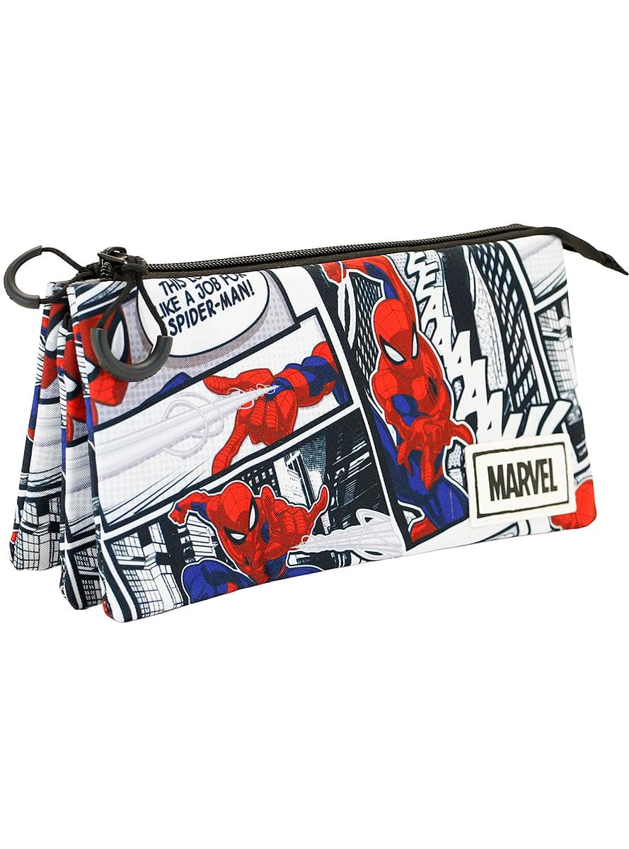 Spider-Man Pencil Case with Three Compartments