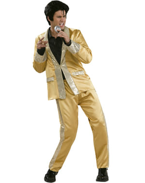 Elvis Kostüm deluxe golden für Herren