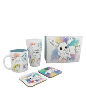 Presentset Eevee: Glas, Mugg och glasunderlägg - Pokémon