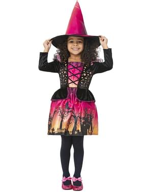 Costum de vrăjitoare la apus de soare pentru fetiță