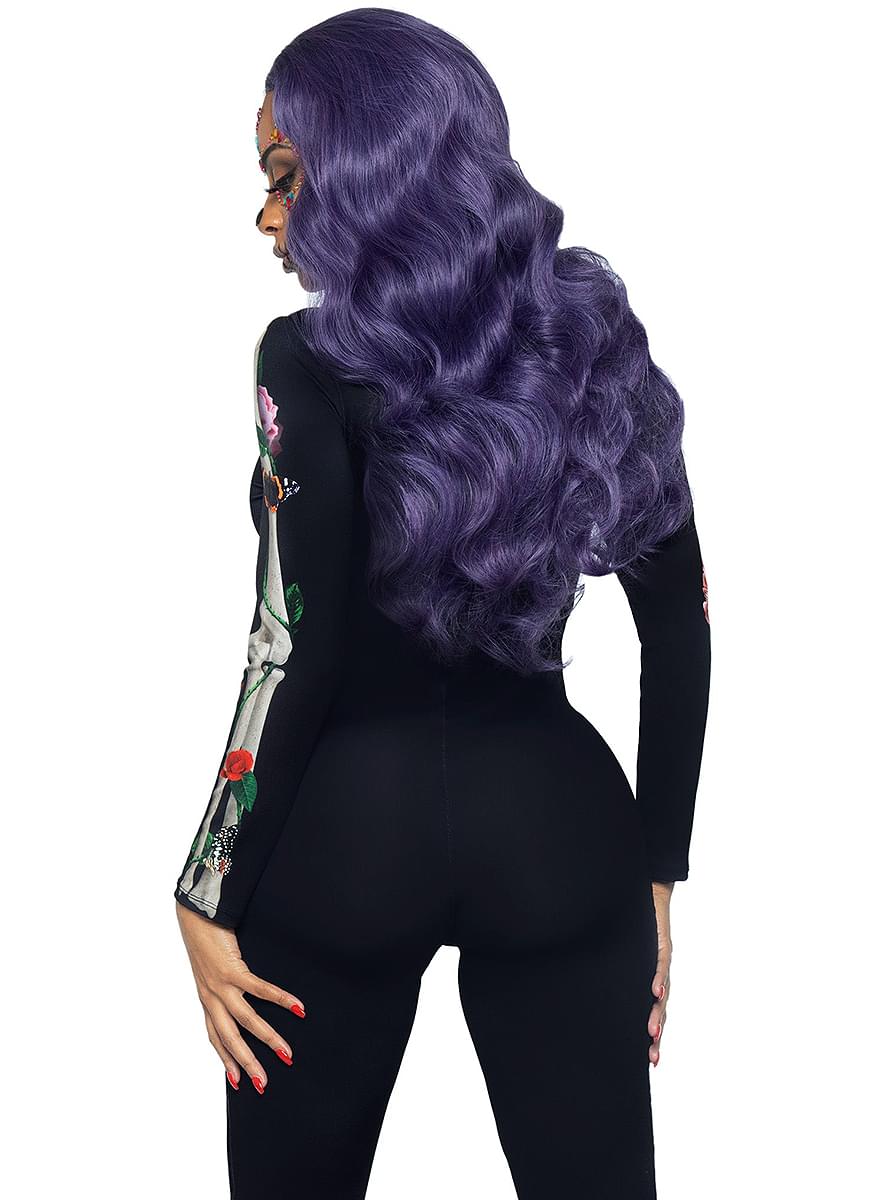 Costume da scheletro 3D con fiori da donna