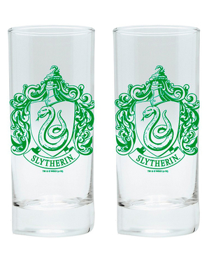 2 Slytherin Crest Glasses - Harry Potter