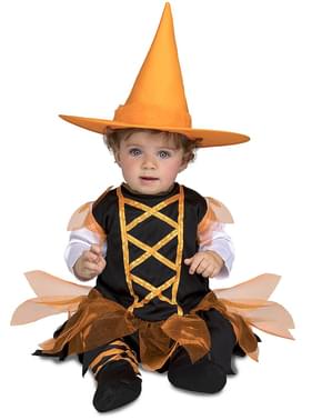 Costum de vrăjitoare portocalie pentru bebeluși