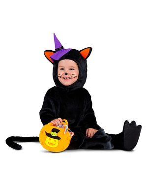 Costum de pisică de Halloween pentru bebelusi