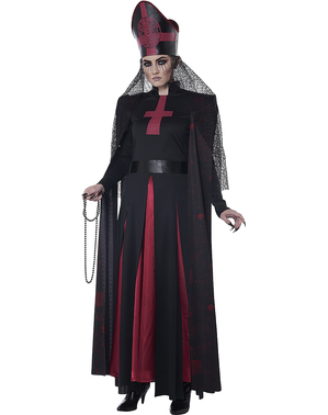 Gruseliges Priester Kostüm für Damen
