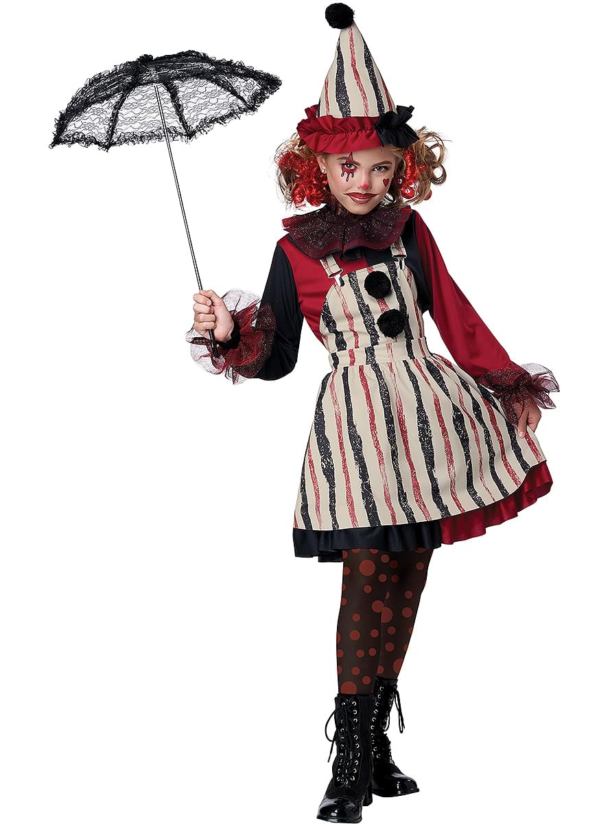 Verzauberter Clown Kostüm für Mädchen