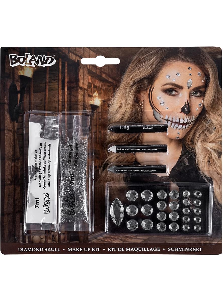 Skeleton Make-up Kit with Facial Gems