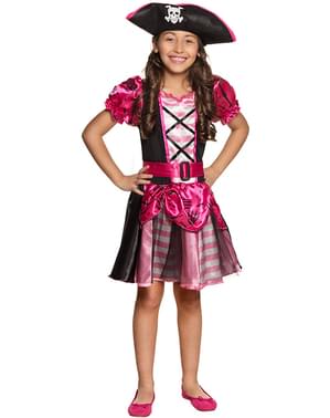 Dievčenský ružový kostým pirát