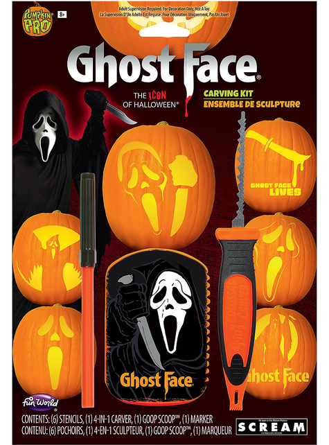 Kit de Ghost Face para cortar calabazadas
