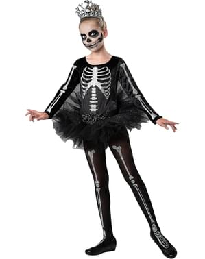 Ballerina-Skelett Kostüm für Mädchen