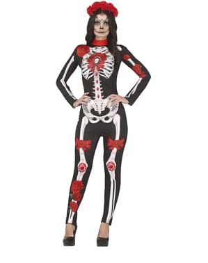Costume scheletro messicano Catrina da donna