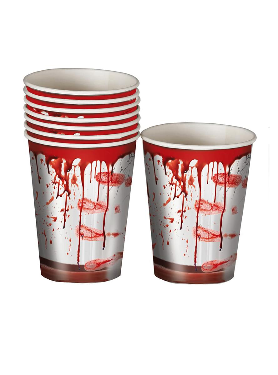 6 bicchieri con macchie di sangue (240 ml) - Halloween