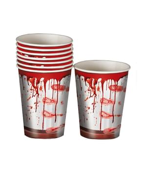 6 vasos de sangre (240 ml) - Halloween