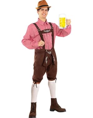 Deluxe Oktoberfest kostume til mænd plusstørrelse