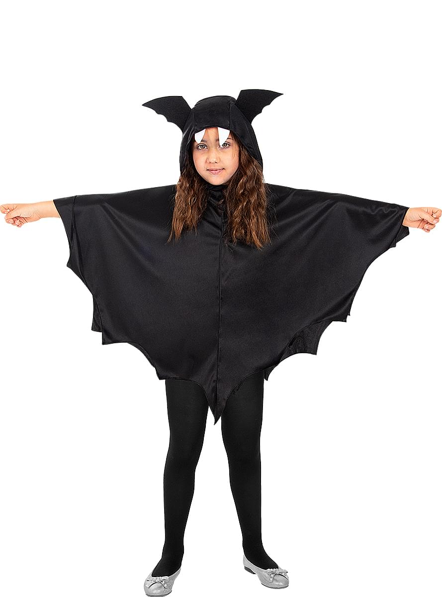 Shoperama Capa De Murciélago Con Capucha Para Disfraz Infantil, Capa De Vampiro, Alas De Murciélago, Para Halloween, Niñas, Talla S/M