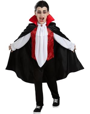 Fato Vampiro da noite menino para um look Halloween medonho