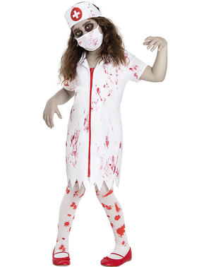 Zombie Sykepleier Kostyme til Jente