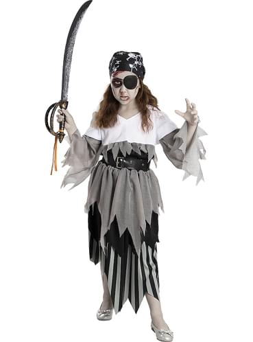 Disfraz de pirata zombie para niña