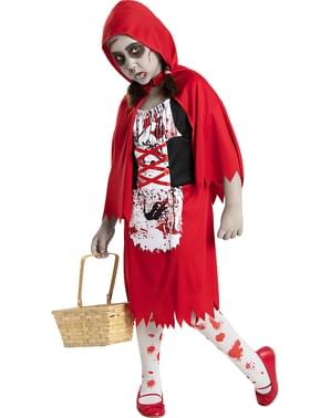 Costum Scufița Roșie zombi pentru fete
