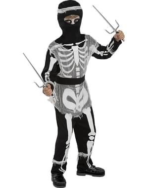Costum de zombi ninja schelet pentru băieți