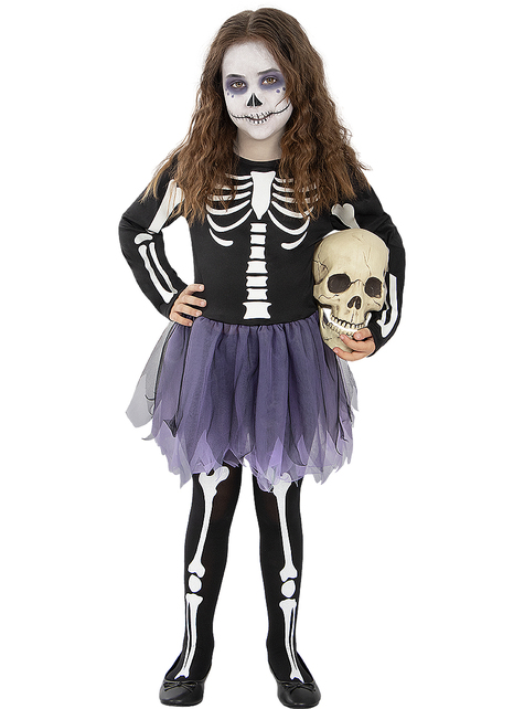 Skelett Kostüm für Mädchen